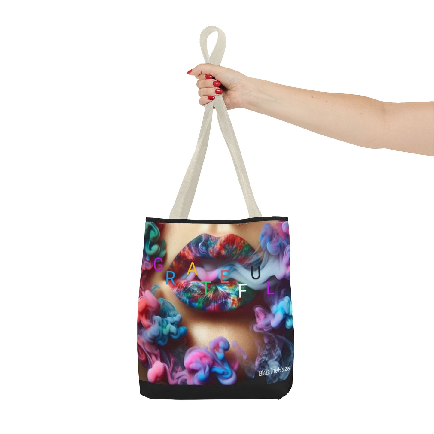 Colorful Artistic Tote Bag - "Grateful" Design for Vibrant Souls