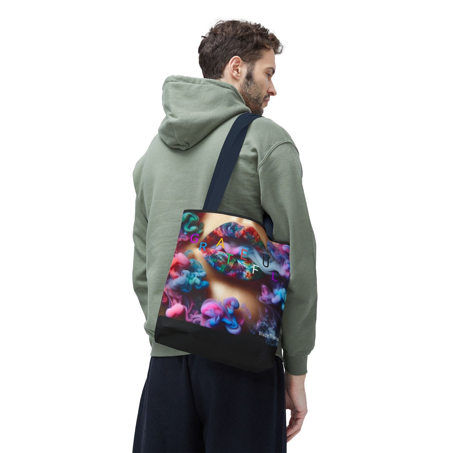 Colorful Artistic Tote Bag - "Grateful" Design for Vibrant Souls