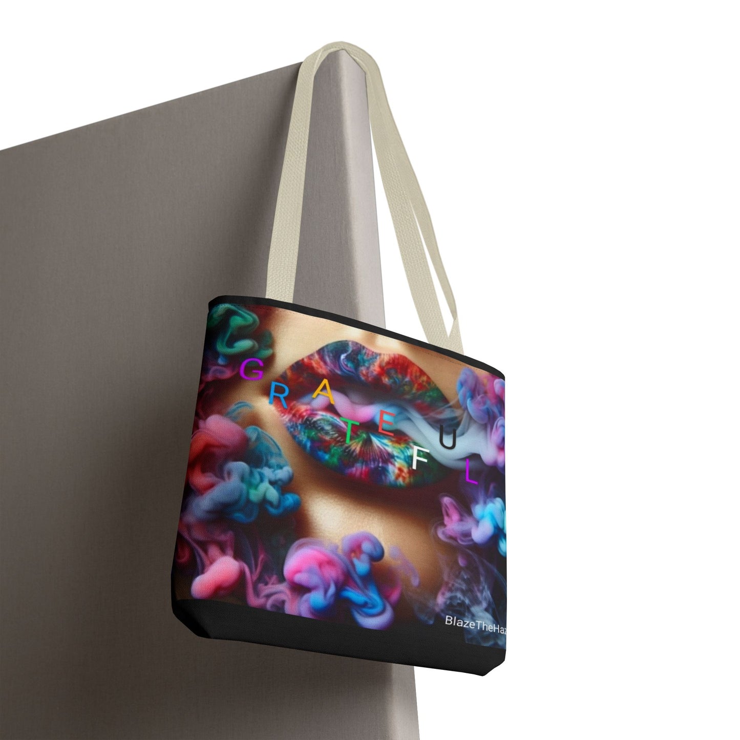 Colorful Artistic Tote Bag - "Grateful" Design for Vibrant Souls