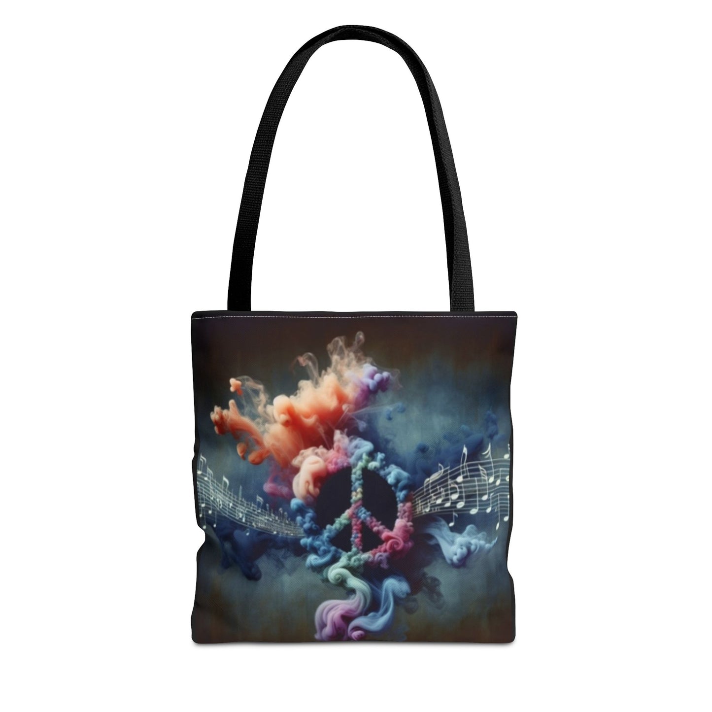 Bohemian Peace Tote Bag, Colorful Music Design, Ethnic Style, Eco-Friendly Gift, Perfect for Festivals, Shopping, Everyday Use