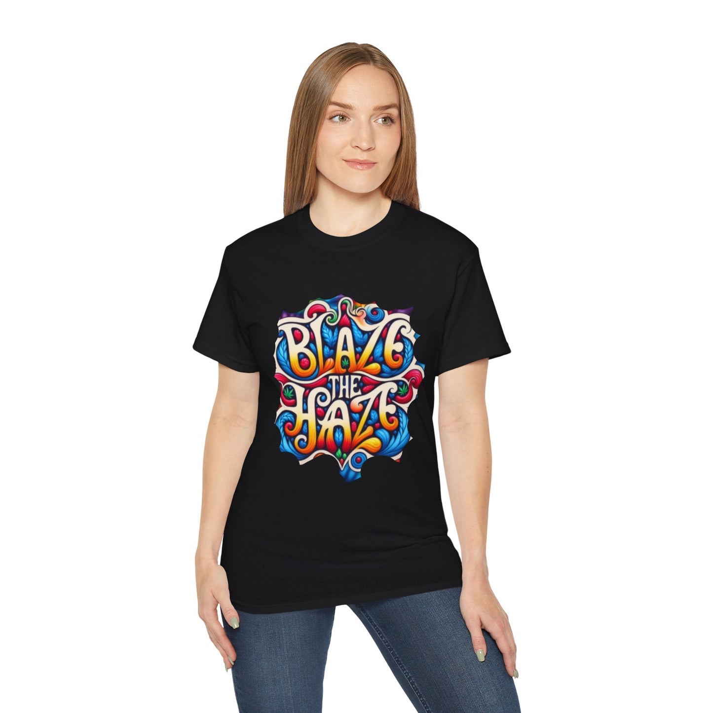 Blaze the Haze Unisex Tee - Psychedelic Graphic T-Shirt for Festival Lovers, Casual Wear, Gift for Friends