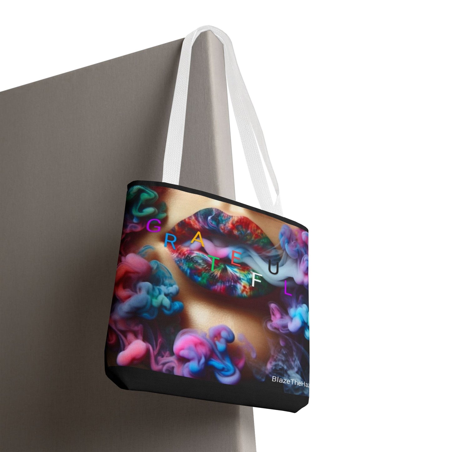 Colorful Artistic Tote Bag - "Grateful" Design for Vibrant Souls