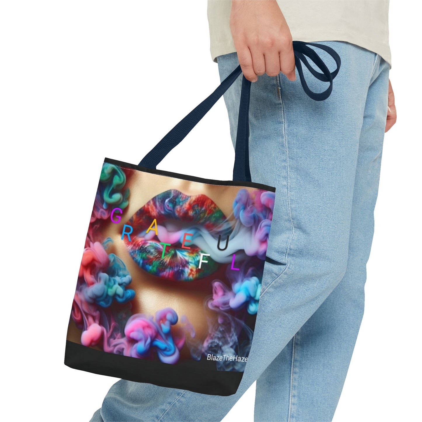 Colorful Artistic Tote Bag - "Grateful" Design for Vibrant Souls