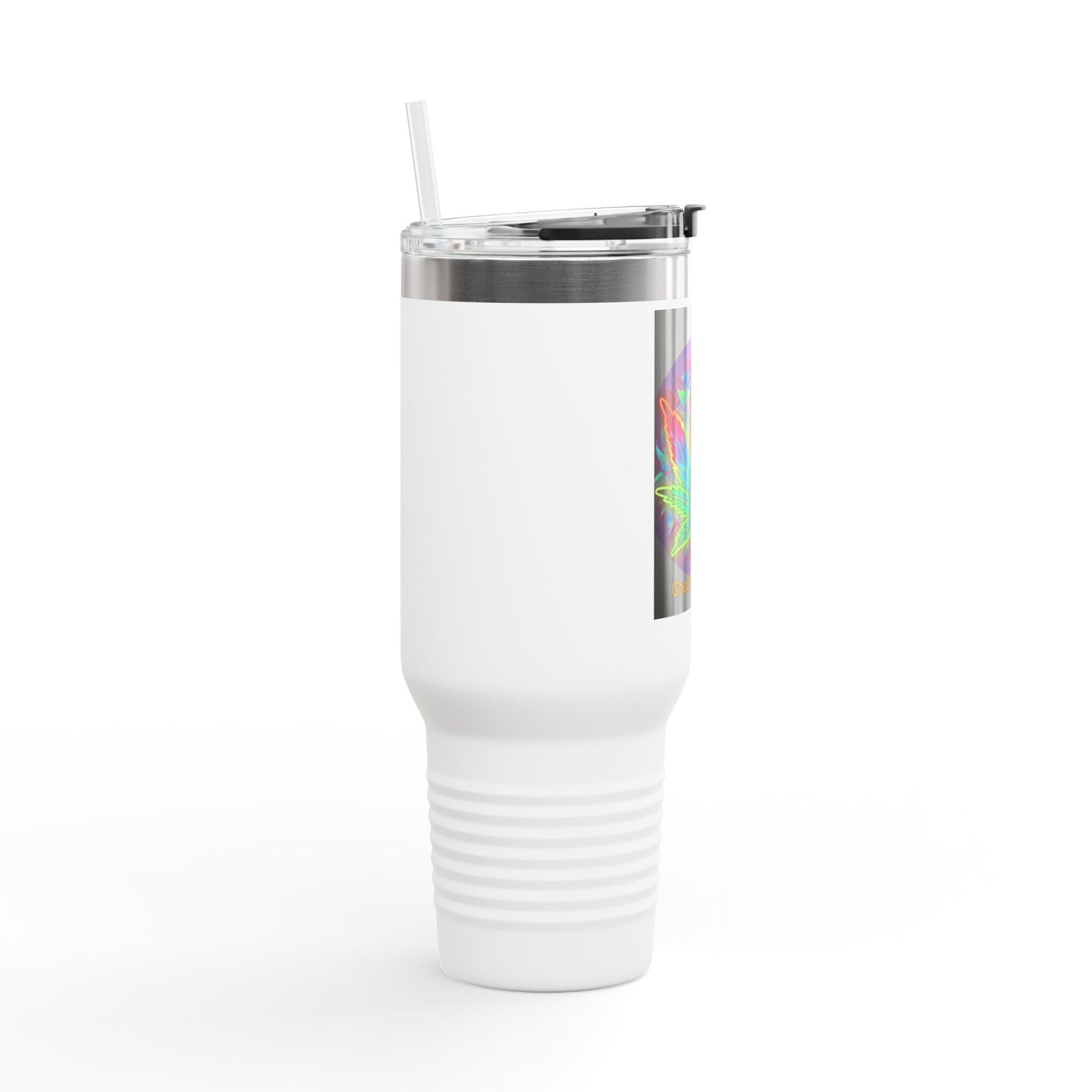 Good Vibes Only Insulated Travel Mug - 40oz Colorful Leaf Design