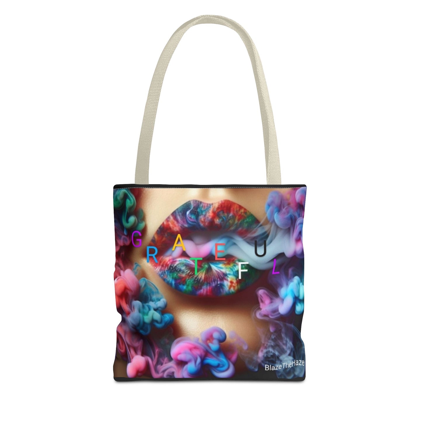 Colorful Artistic Tote Bag - "Grateful" Design for Vibrant Souls