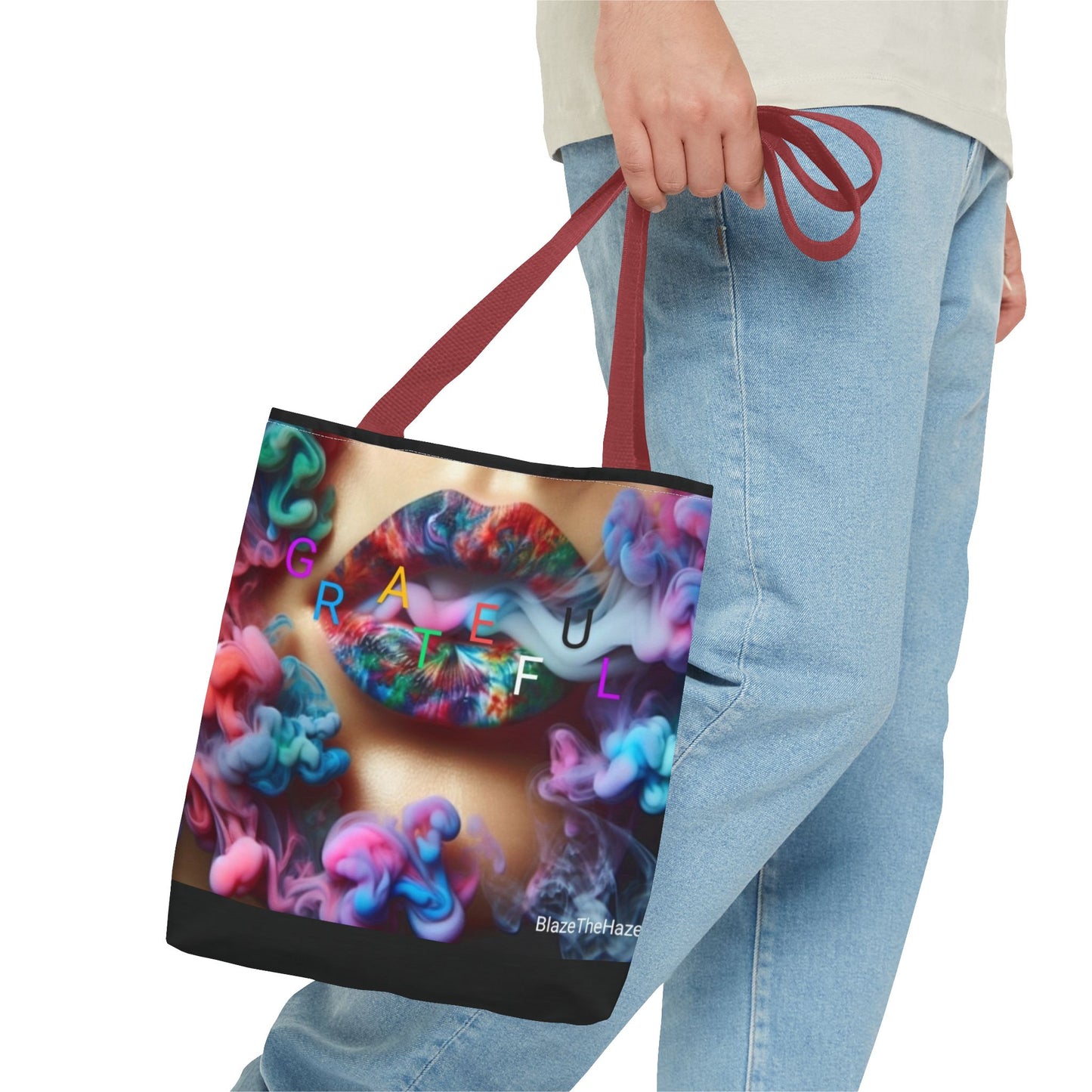 Colorful Artistic Tote Bag - "Grateful" Design for Vibrant Souls