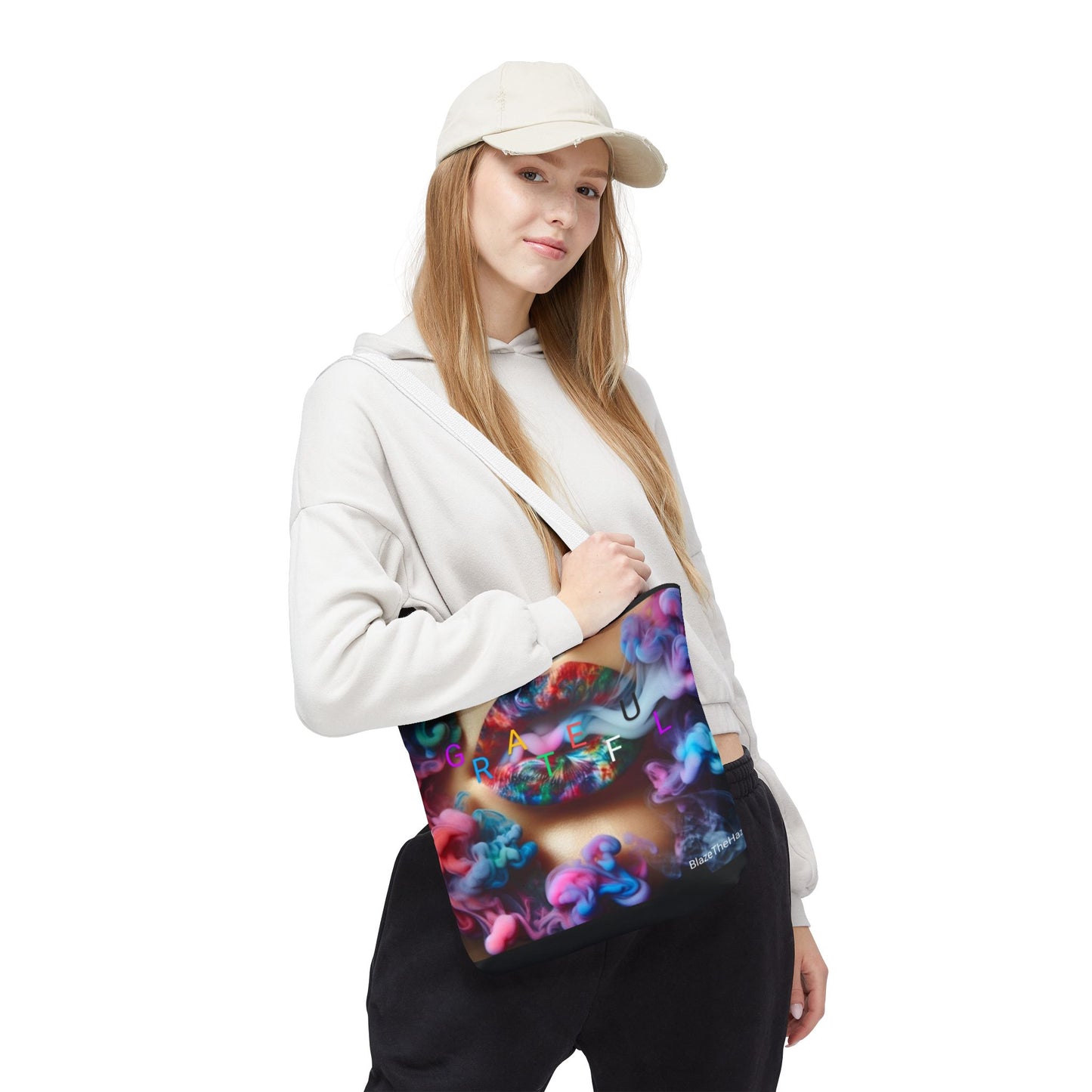 Colorful Artistic Tote Bag - "Grateful" Design for Vibrant Souls