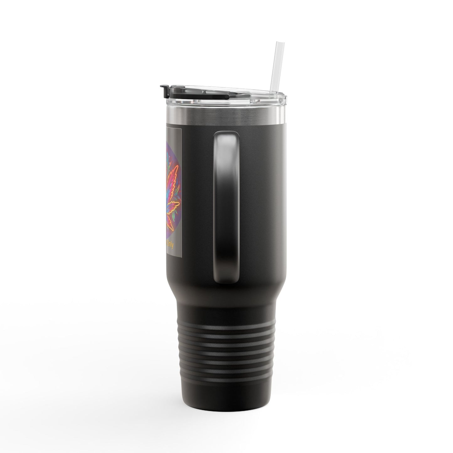 Good Vibes Only Insulated Travel Mug - 40oz Colorful Leaf Design
