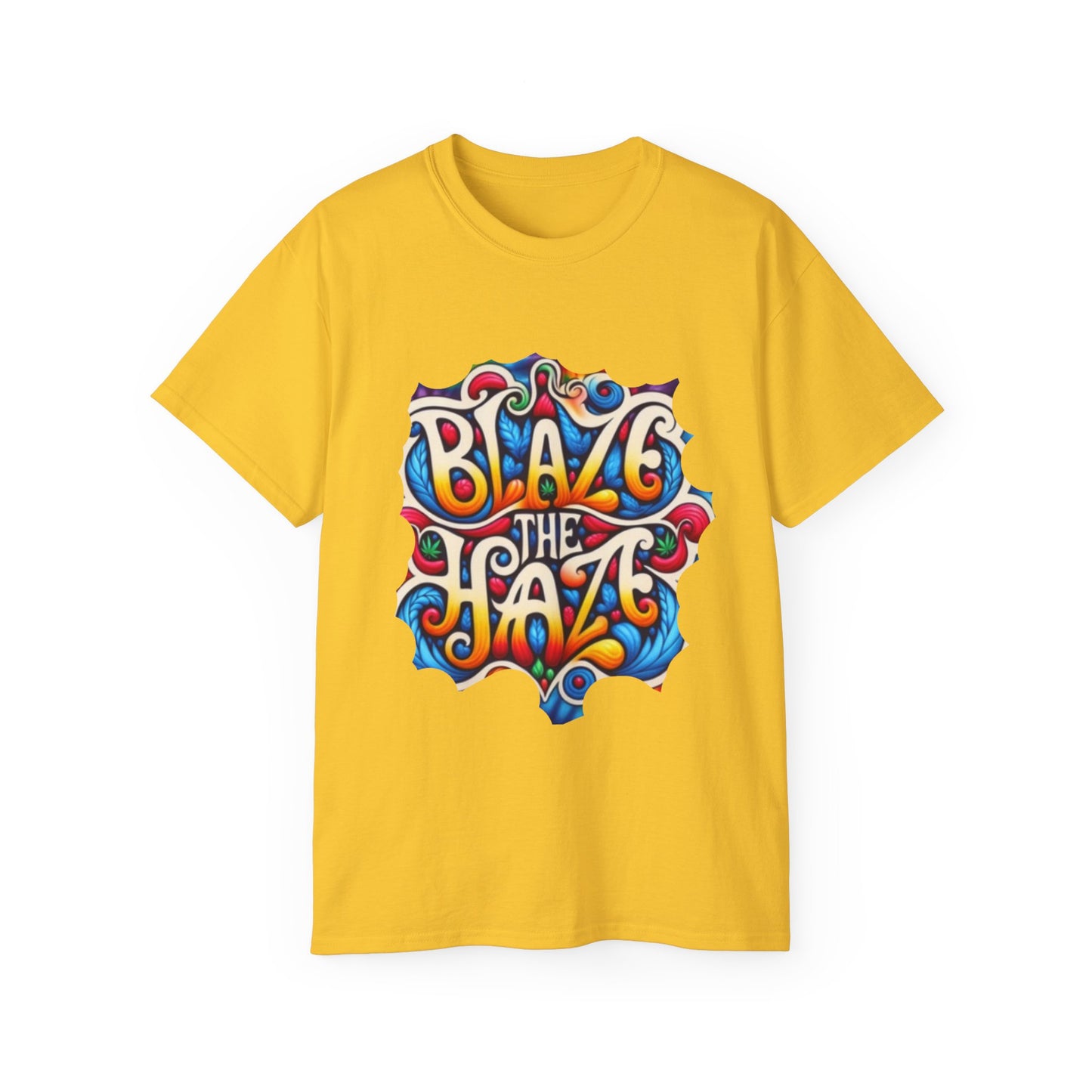 Blaze the Haze Unisex Tee - Psychedelic Graphic T-Shirt for Festival Lovers, Casual Wear, Gift for Friends