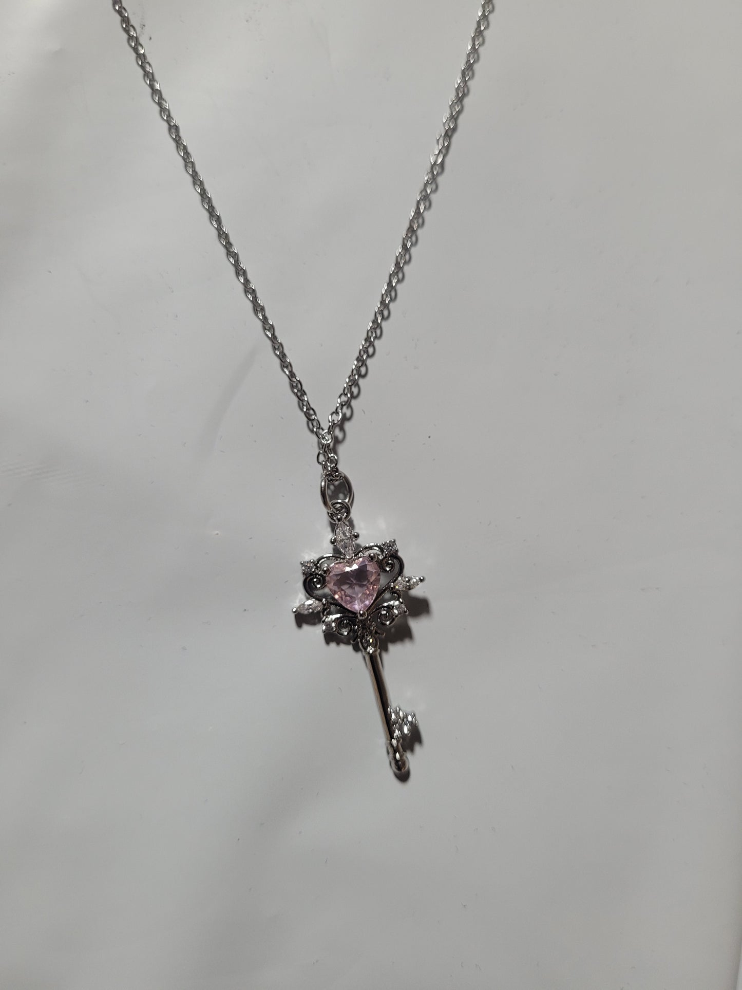 Sterling Silver Opal Heart Necklace