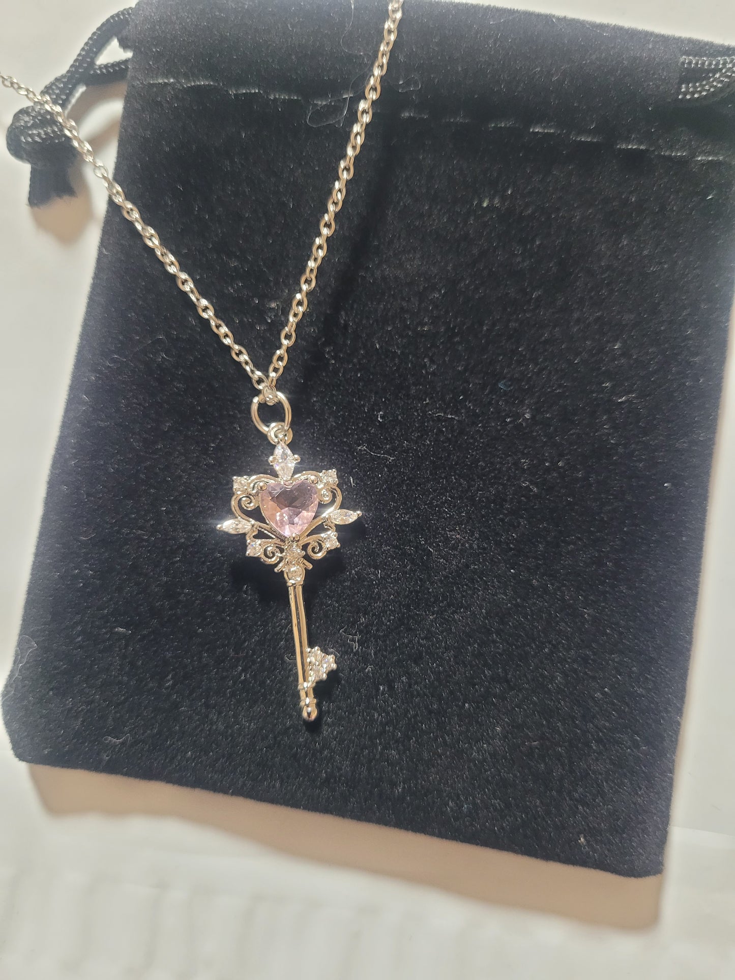 Sterling Silver Opal Heart Necklace