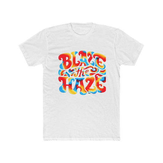 'Blaze the Haze' Unisex Cotton Crew Tee - Bright and Vibrant Graphic Tee for Summer Festivals & Casual Outings
