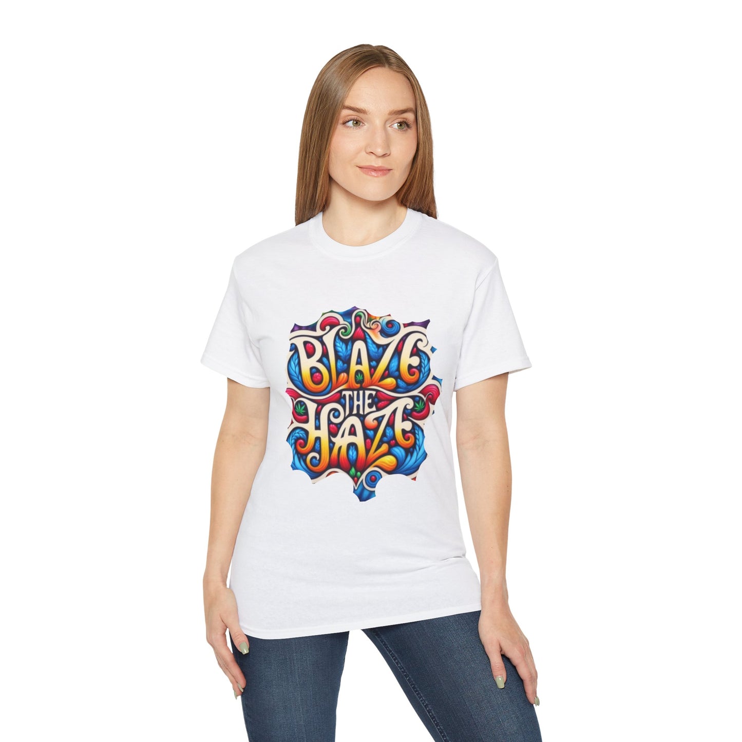 Blaze the Haze Unisex Tee - Psychedelic Graphic T-Shirt for Festival Lovers, Casual Wear, Gift for Friends